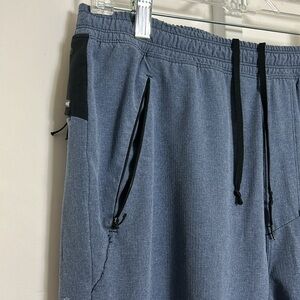 Hurley Men's Size Medium Tie Waist Lightweight Blue Jogger Pants Zip Pockets